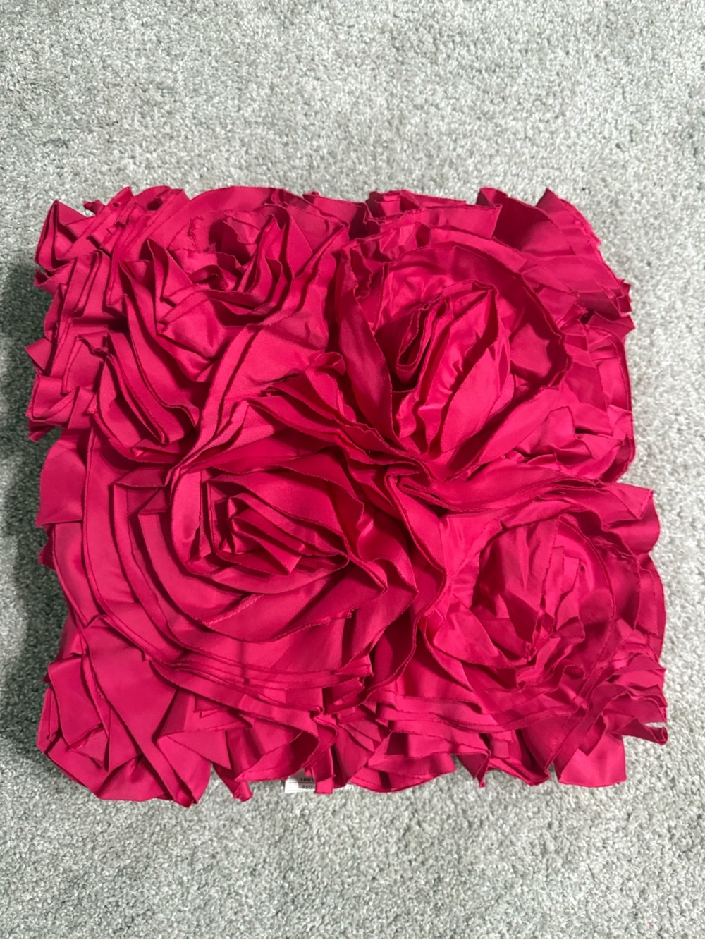 Decorative Rosette Throw Pillow - Vibrant Pink Accent